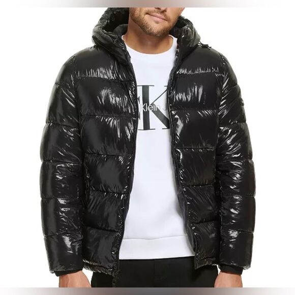 Calvin Klein Other - Calvin Klein Men's High Shine Hooded Puffer Jacket Worn Once